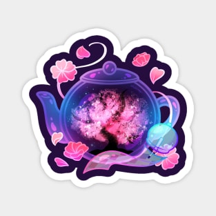 Nighttime Sakura Teapot Magnet