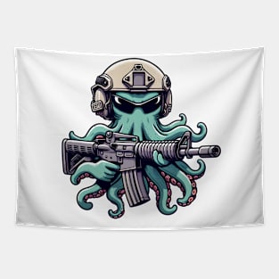 Tactical Octopus Adventure Tee: Where Intelligence Meets Style Tapestry