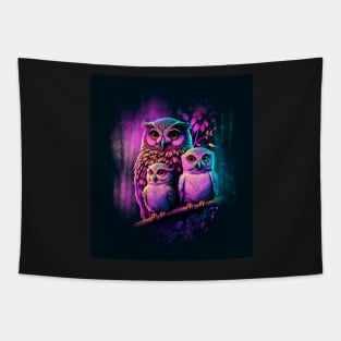 pink owls Tapestry