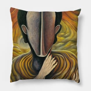 Surreal portrait without a face Pillow