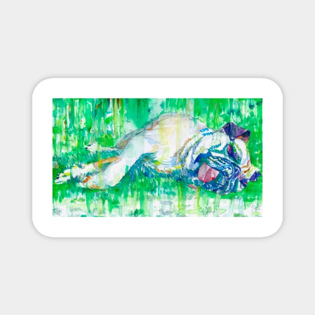 FRENCH BULLDOG SLEEPING - watercolor portrait.1 Magnet by lautir