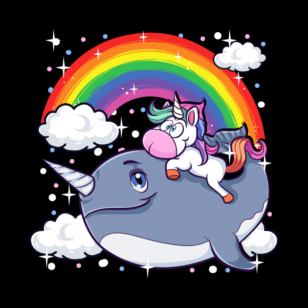 Adorable Unicorn Riding Narwhal Unicorn Of The Sea by theperfectpresents