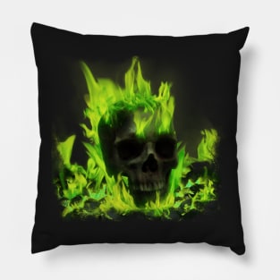 Flaming Skull Pillow