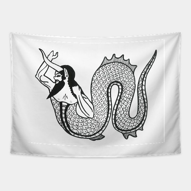 Merman, Legendary Creature Tapestry by ScienceSource