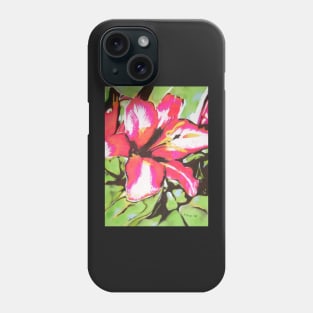 stylized abstract red Lily flower Phone Case