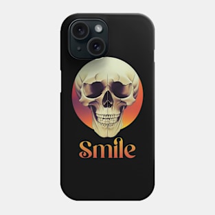Smile. Retro colorful skull graphic Phone Case