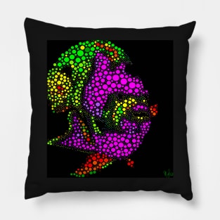 Angel Fish Abstract Circles and Stars Pillow