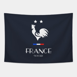 France Rooster Two Stars Soccer Football Flag Tapestry