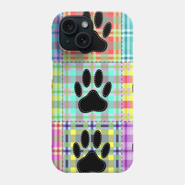 Dog Paw Pattern Quilt Print Phone Case by Braznyc