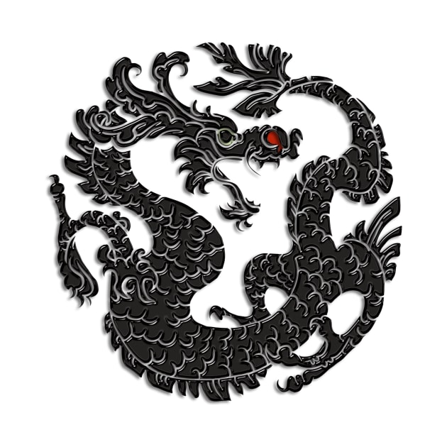 Oriental Dragon in Black 2 by SpiceTree