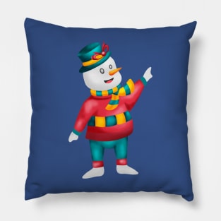 Simple Draw Snowman Cartoon Vector Illustration Design Happy Ice Man for Christmas Holiday Pillow