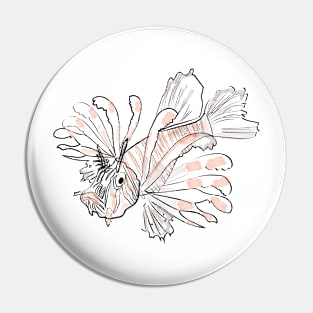 Lion Fish Watercolor Pin