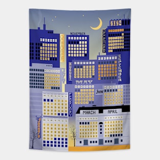 Cityscape calendar 2024 Tapestry