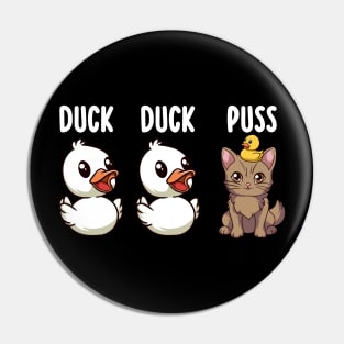 Funny Duck Cat Pun Meme Men Women Kids Funny Duck Pin