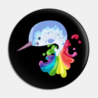 Narwhal and Rainbow Pin