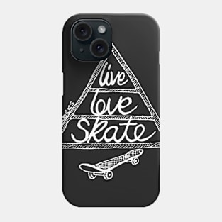 Live Love Skate (white) Phone Case