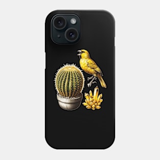 Desert Song: Cactus, Crystal, and Canary Phone Case