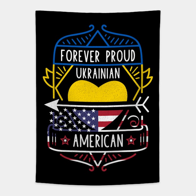 Forever Proud Ukrainian American - Ukraine Heart Tapestry by Family Heritage Gifts