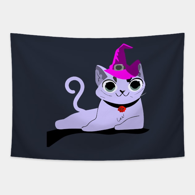 Cat in halloween attire Tapestry by Right-Fit27