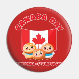 Canada Day Funny Kawaii Montreal-Style Bagels Pin