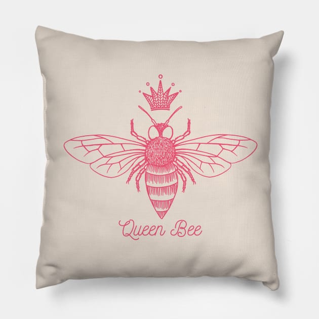 Queen Bee - Pink Pillow by Olooriel