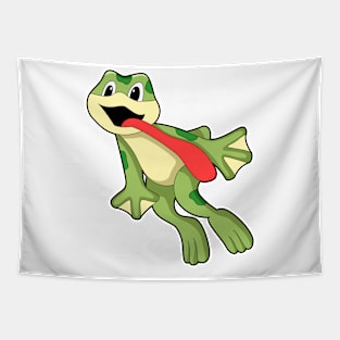 Frog with Tongue out Tapestry