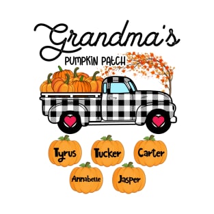 Grandma's Pumpkin Patch Truck Art, Happy Halloween Shirt, Fall Shirt, Grandma Birthday Gift, Personalized T-Shirt