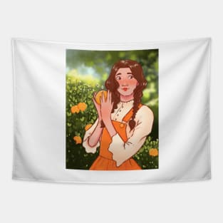 Orange picking Tapestry