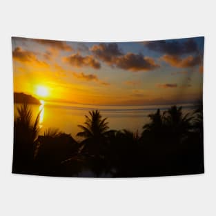 Beautiful sunset in Bora Bora Tapestry