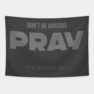 Bible Scripture Philippians 4:6-7 Quote Grey Tapestry