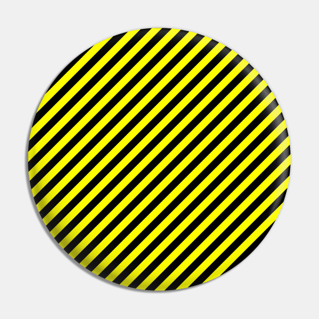 Caution Tape Graphic Black And Yellow Design Pin by Awesome Supply