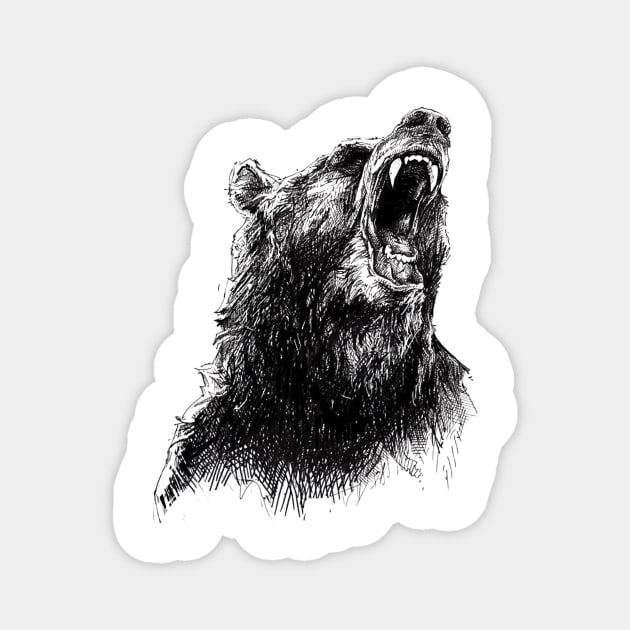 Angry Bear Magnet by hitext