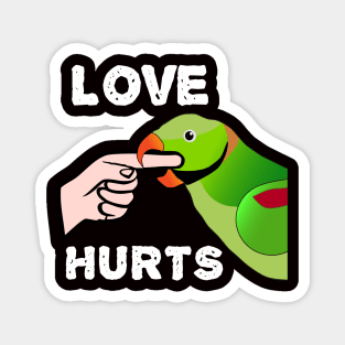 Love Hurts Indian Ringneck Male Parrot Biting Magnet