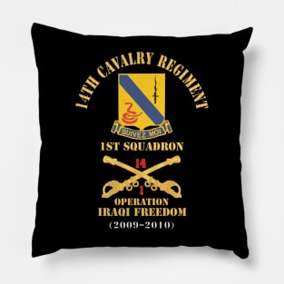 Army - 14th Cavalry Regiment w Cav Br - 1st Squadron - Operation Iraqi Freedom - 2009–2010 - Red Txt X 300 Pillow