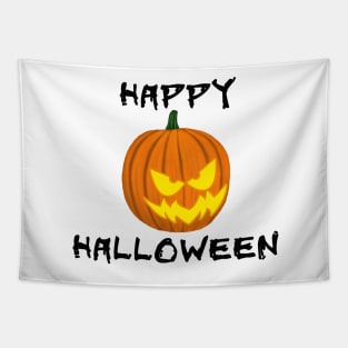 Happy Halloween Scary Smile Jack O Lantern Tapestry