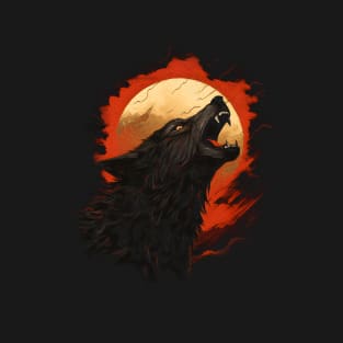 Wolf Howling At The Moon T-Shirt