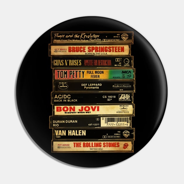 Retro Classic Rock - Cassette Style Pin by countrydiverse