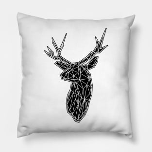 White Lines Stag Trophey Head Pillow