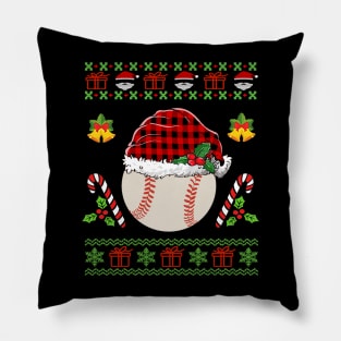 ugly christmas sweater baseball Pillow