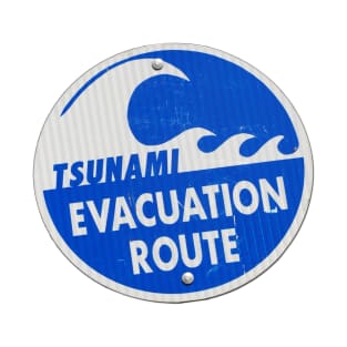 road sign tsunami (round, bolts) T-Shirt