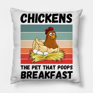 Chickens The Pet That Poops Breakfast, Funny Chicken Pillow