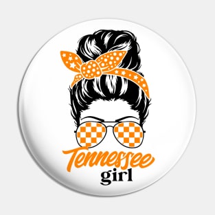 Tennessee Girl // Messy Hair, Don't Care // Tennessee Football Gameday Pin