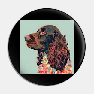 Irish Water Spaniel in 70's Pin