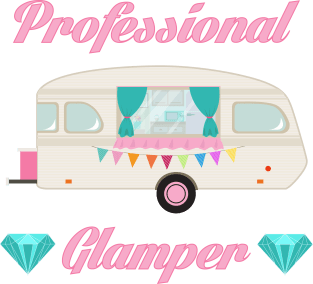 Professional Glamper - Pink Glam Camper Camping RV Trailer Magnet