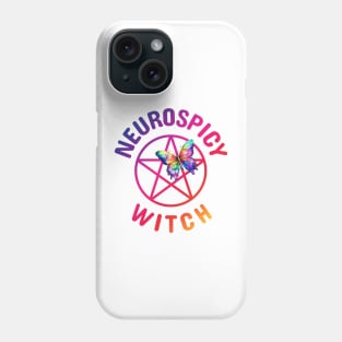 Neurospicy Witch with Rainbow Butterfly Cheeky Witch® Phone Case