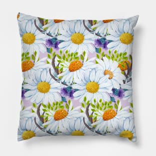 Daisy Pattern Neck Gator Blue Violet Flowers and Daisies Pillow