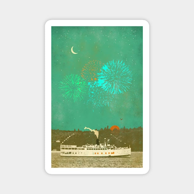 STEAMBOAT FIREWORKS Magnet by Showdeer