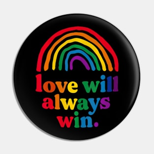 Love Will Always Win Pride Rainbow Kid Child Lgbt Quote Pin