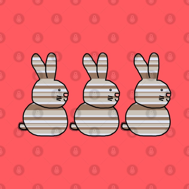 Three Bunnies Stone Stripes For Easter by ellenhenryart