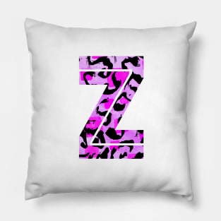 Letter Z Watercolour Leopard Print Alphabet Pillow